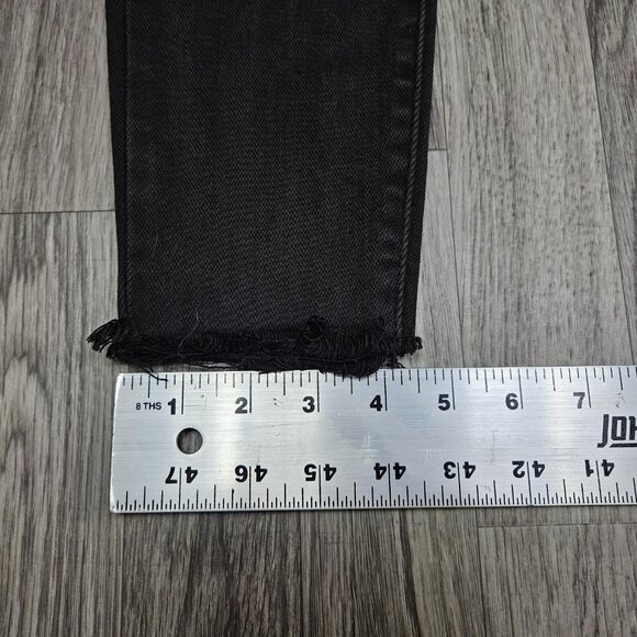 Windsor Jeans Womens 5 Black Distressed Skinny Denim Raw Hem Ripped Ankle - Picture 11 of 11